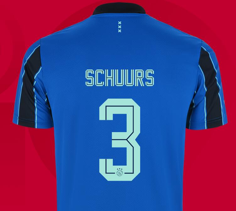 2021/22 Ajax Away Kit Soccer Jersey with Schuurs 3 printing